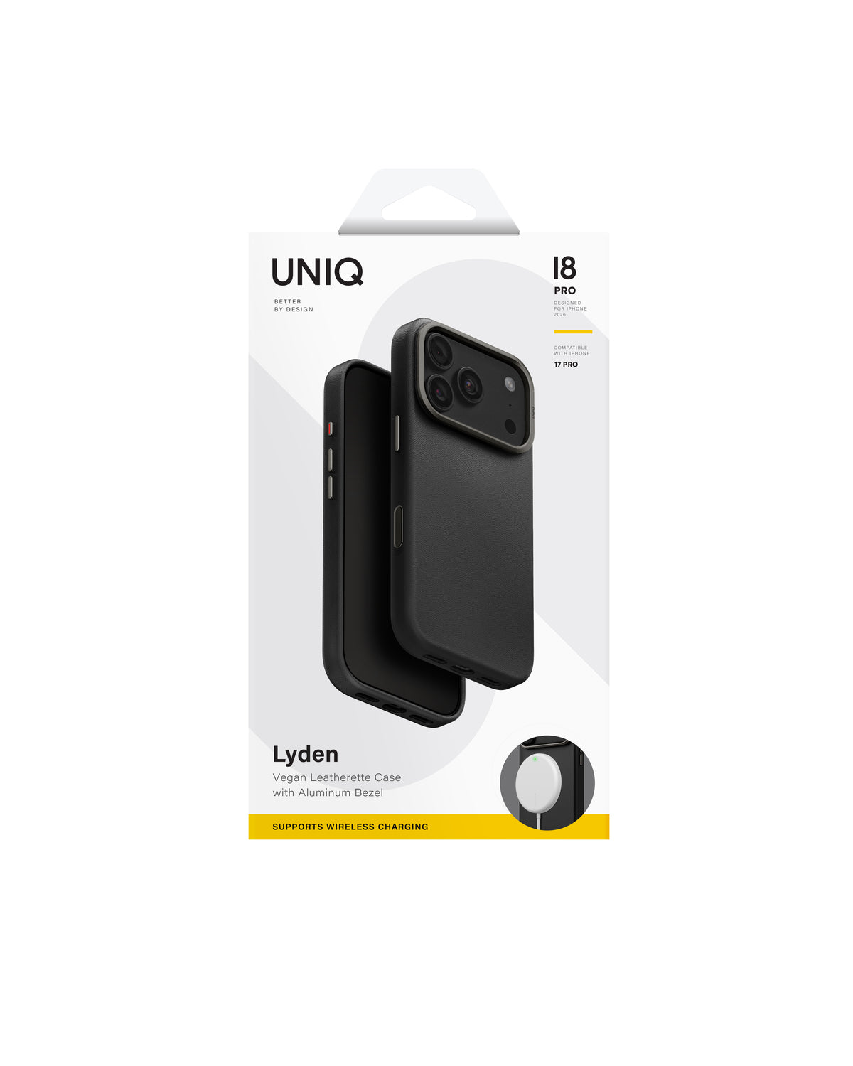 Carcasa Uniq Lyden Cuero Magsafe iPhone 18 Pro - Negra