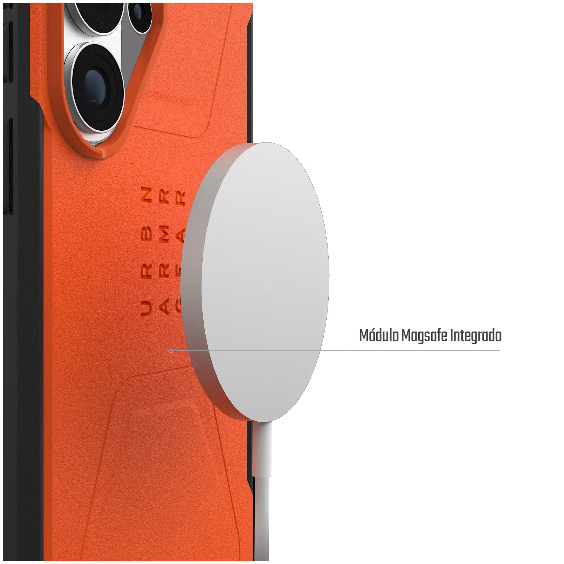 Carcasa / Funda Rugged Proteccion Profesional Para Samsung S26 Ultra - Marca Uag Modelo Civilian Compatible Con Magsafe - Naranja