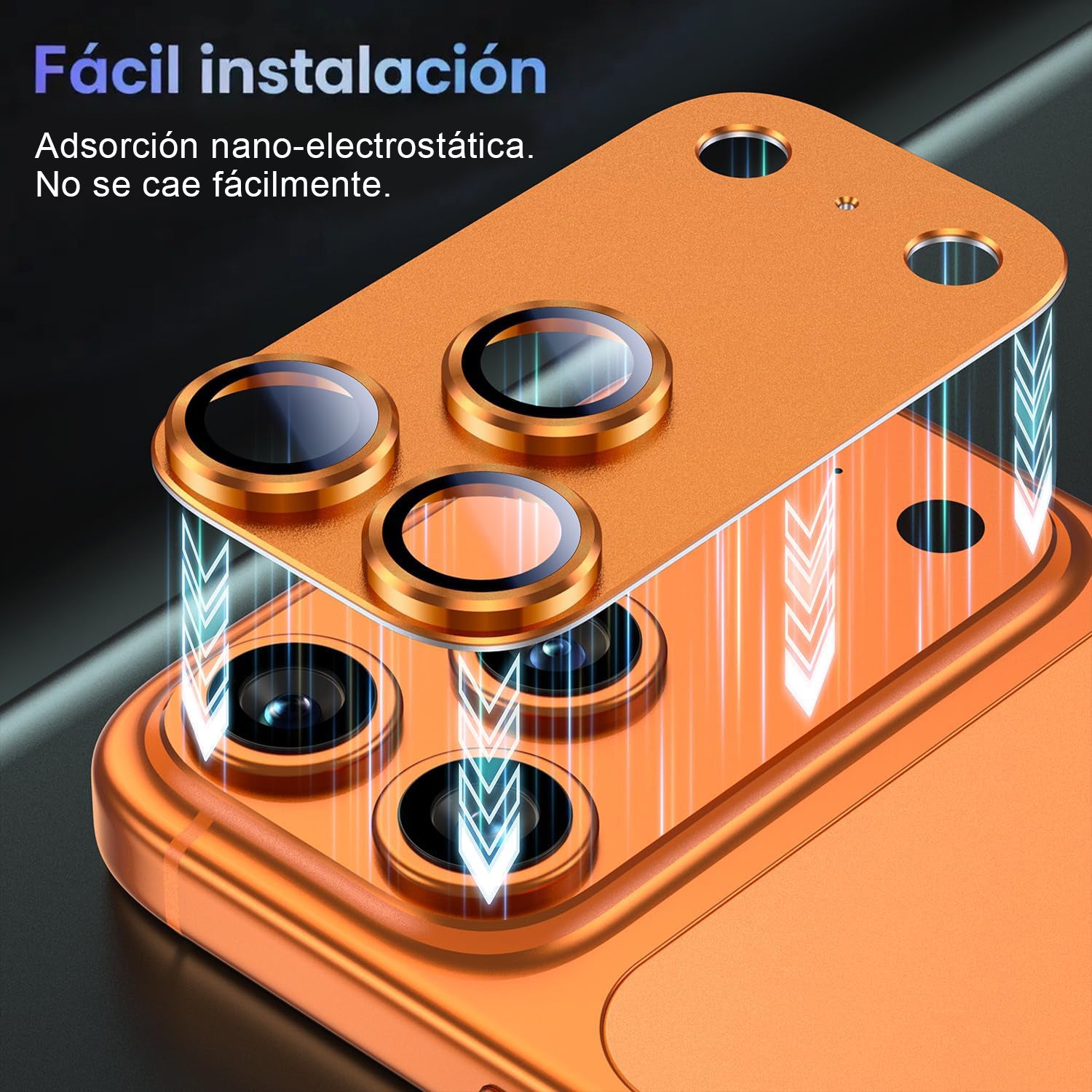 Protector Cámara Para iPhone 17 Pro Max Vidrio 9H + Marco Modulo Metálico Integrado Full Cover HD