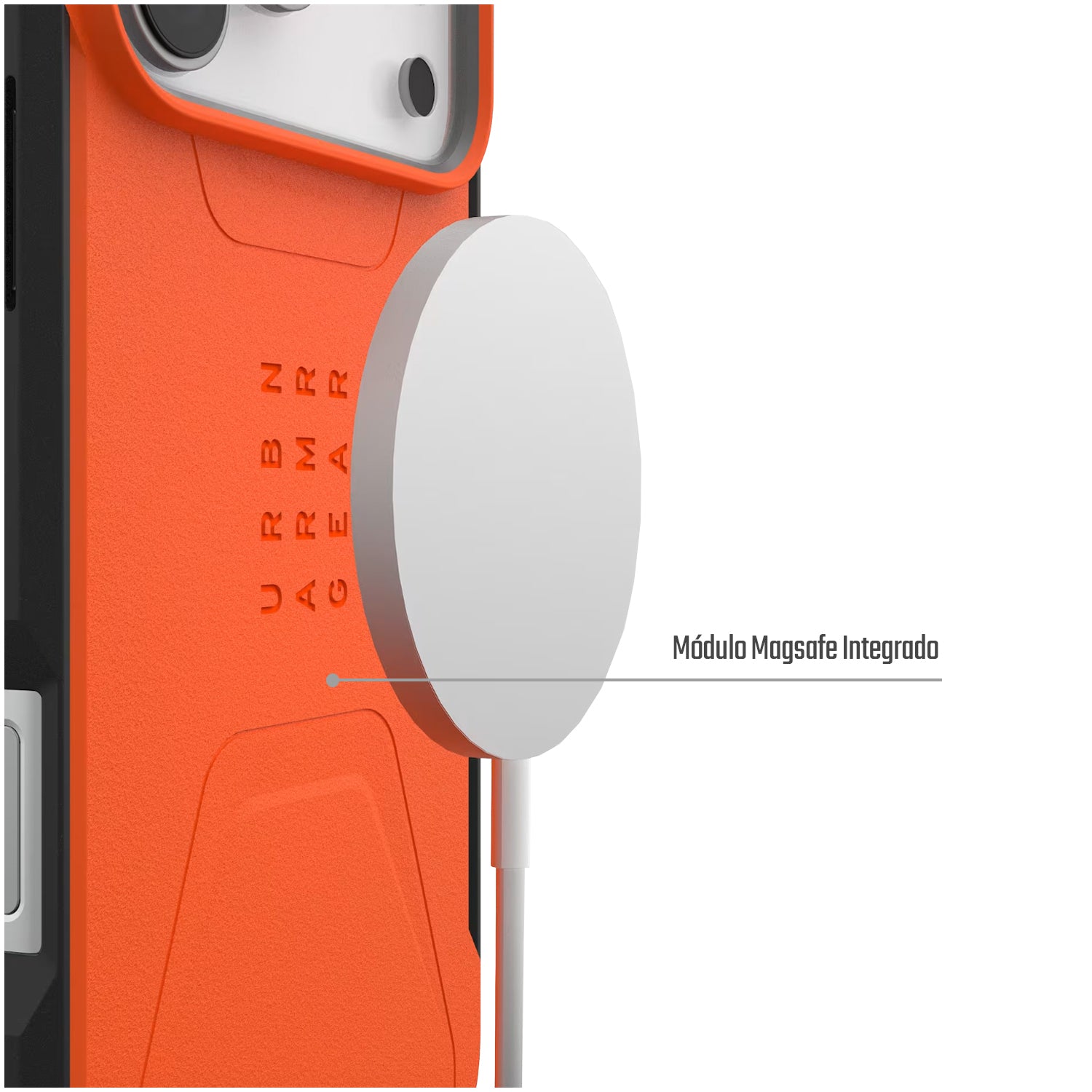 Carcasa / Funda Rugged Proteccion Profesional Para iPhone 17 Pro Max - Marca Uag Modelo Civilian Compatible Con Magsafe - Naranja