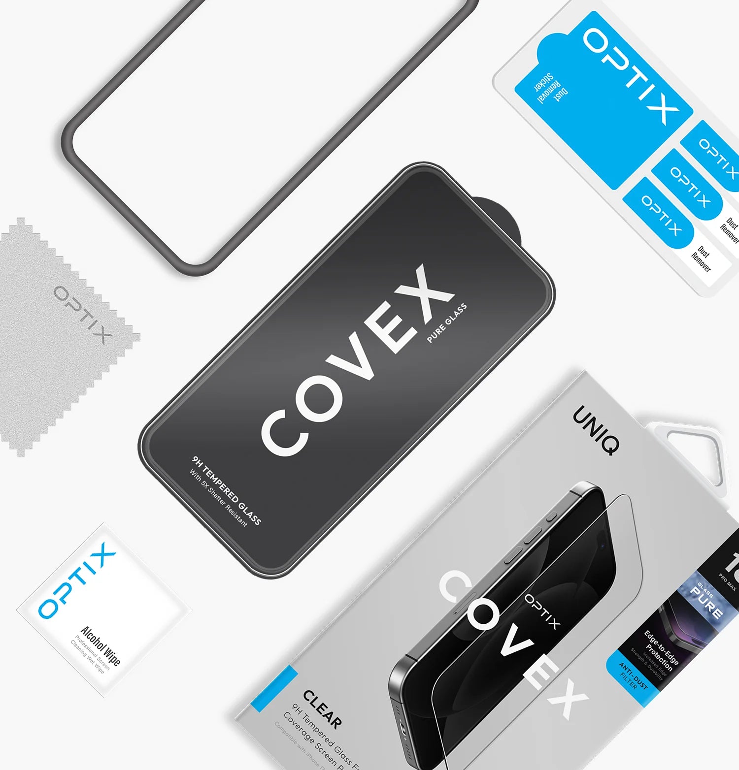 Lámina Uniq Optix Covex Clear Vidrio Templado 9H iPhone 18 Pro