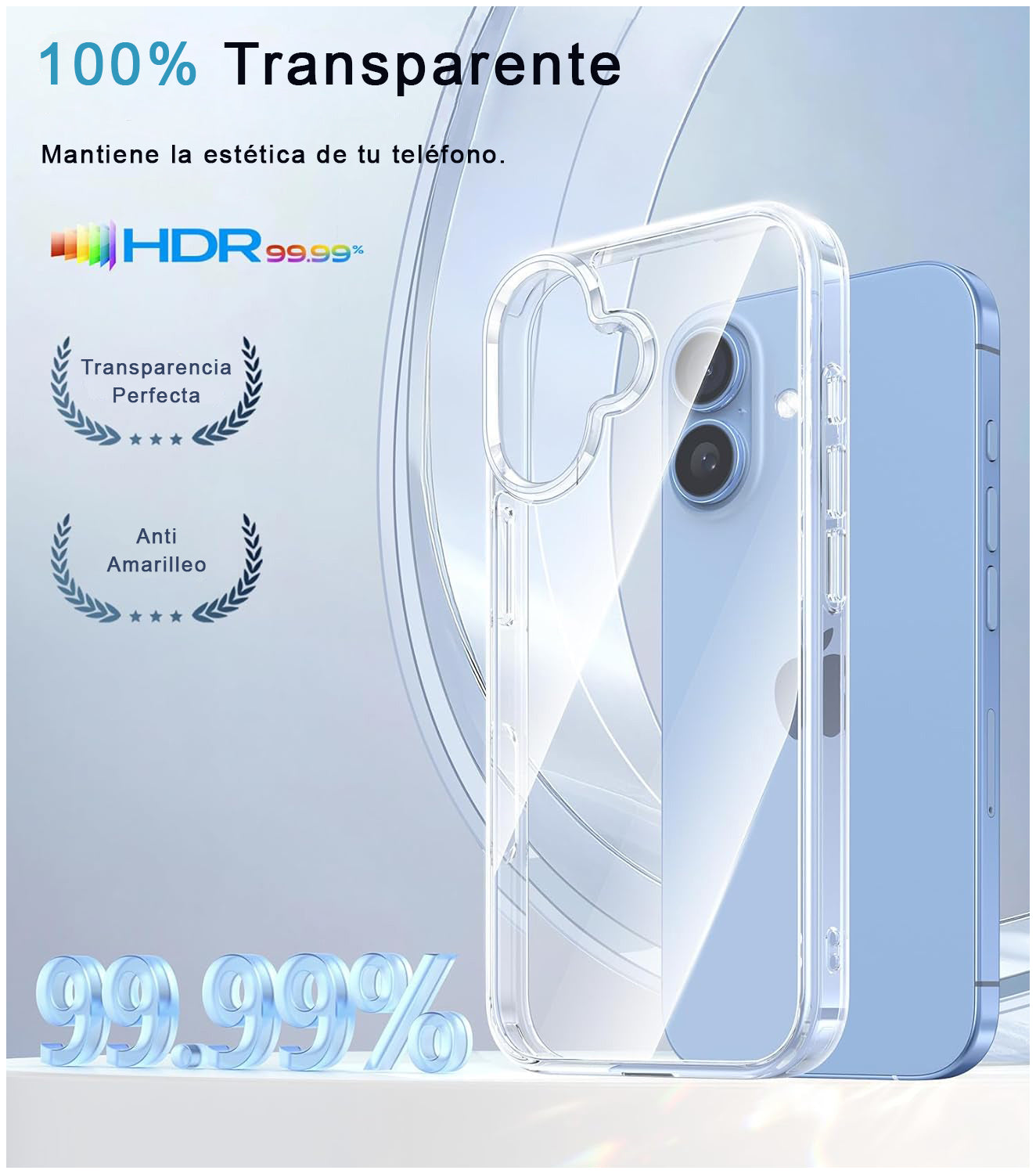 Carcasa Antigolpe Rígida Clear iPhone 17