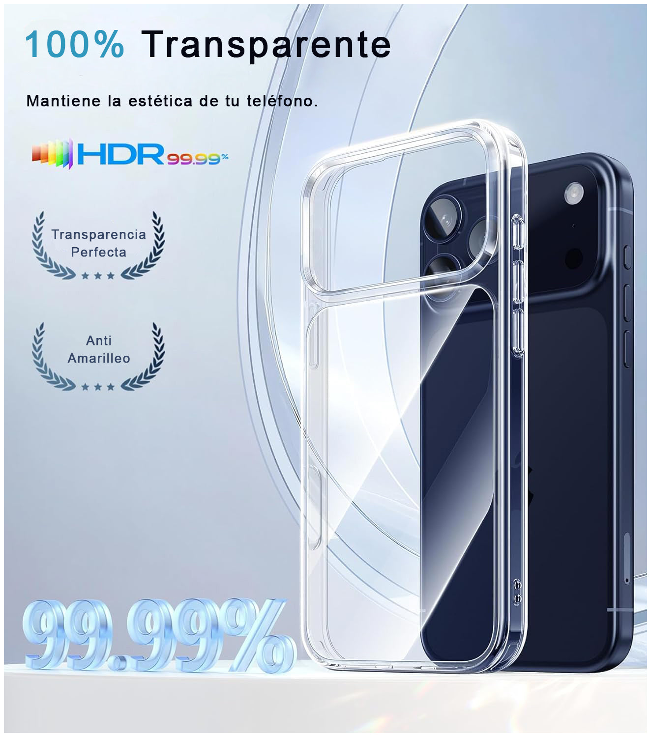 Carcasa Antigolpe Rígida Clear iPhone 17 Pro