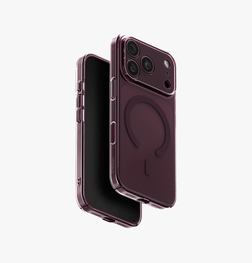 Carcasa Uniq Airsuit Ultradelgada 1.3 mm Magsafe iPhone 18 Pro - Vino - OPEN BOX - NUEVA PERO SIN EMPAQUE