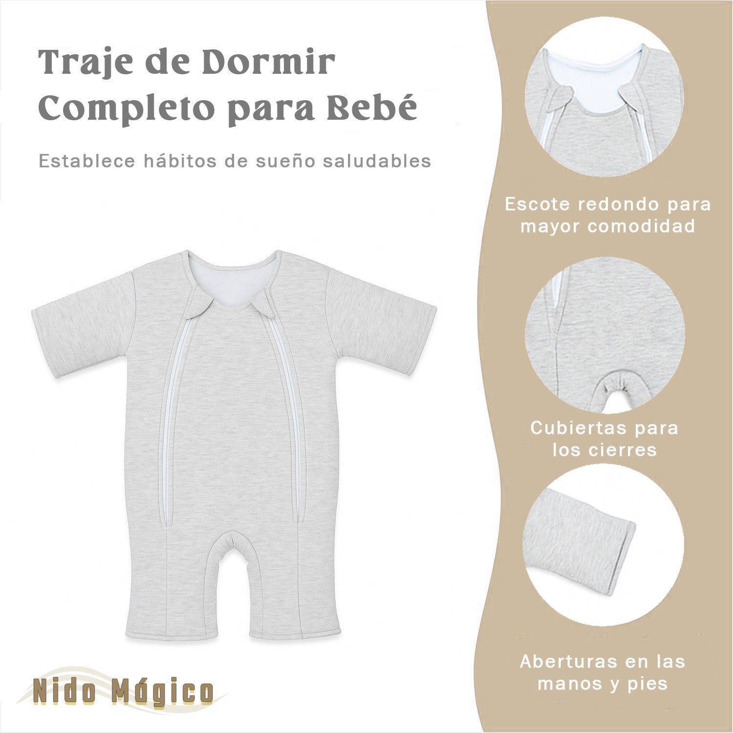 Saco de Dormir Nido Mágico | Pijama 100% Algodón para Bebé | Sueño Seguro, Cómodo y Diseñado en Chile