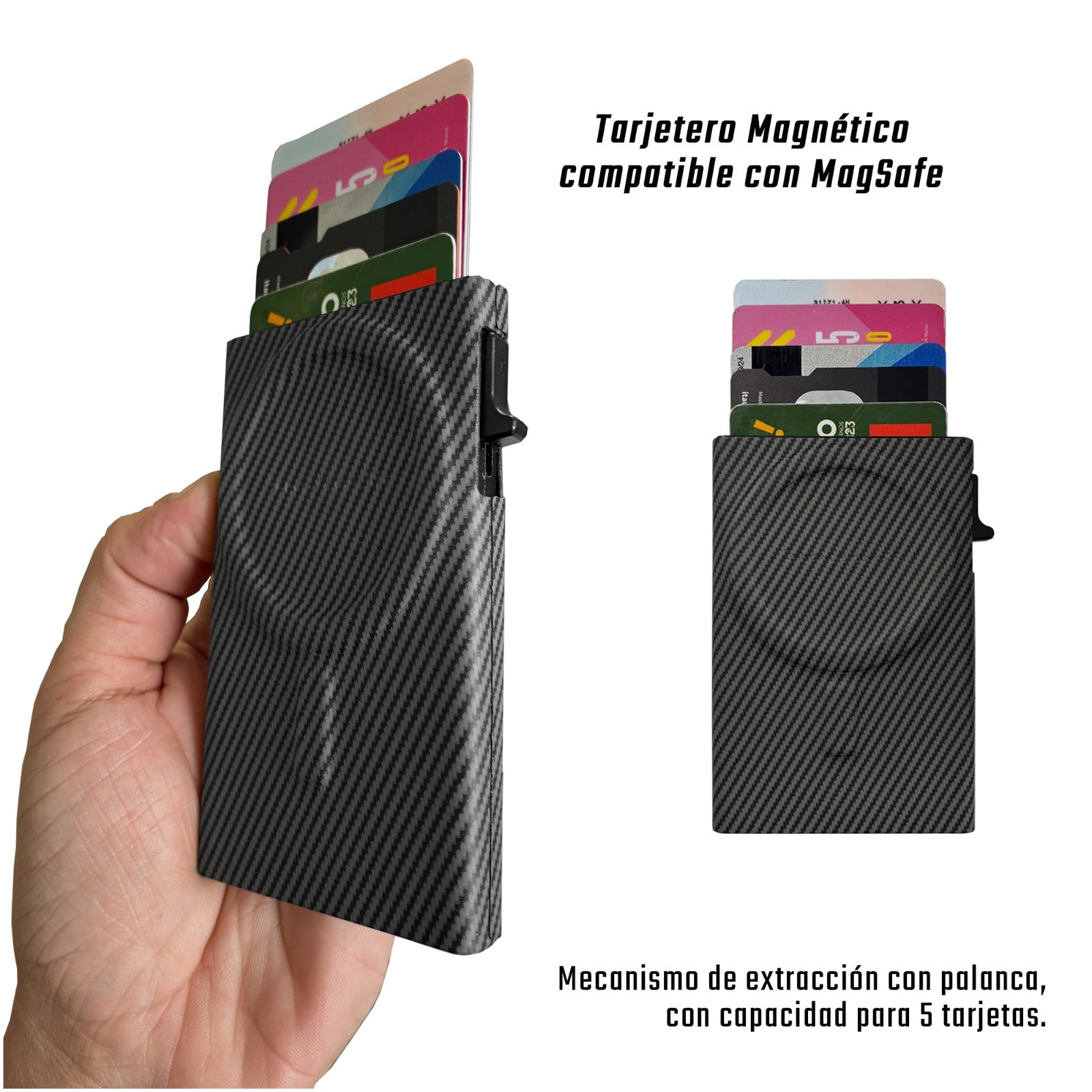 Tarjetero Magnético MagSafe con Soporte Integrado – Capacidad para 5 Tarjetas