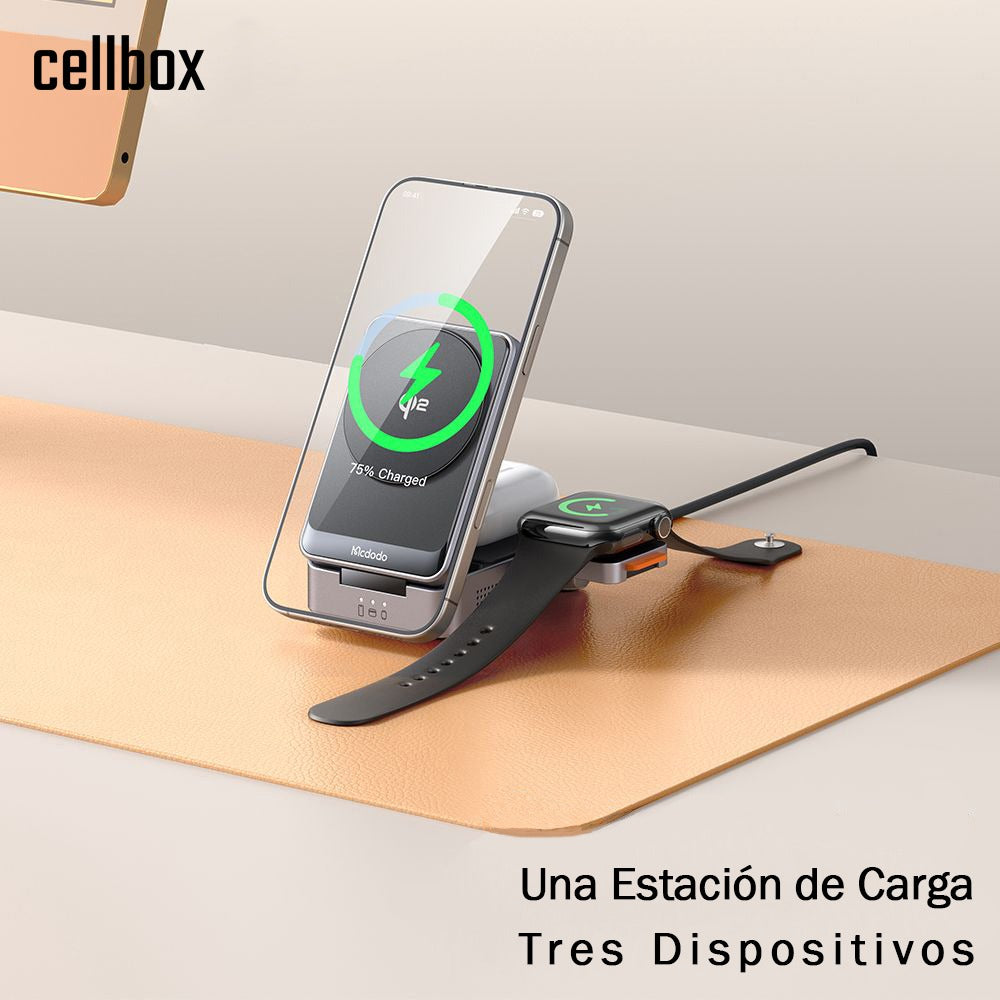 Caja de la estación de carga Mcdodo MagQ Qi2 3 en 1 plegable