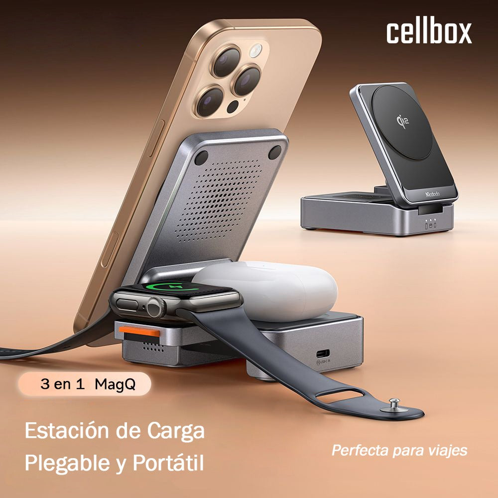 Mcdodo MagQ cargando celular con carga inalámbrica Qi2 15W