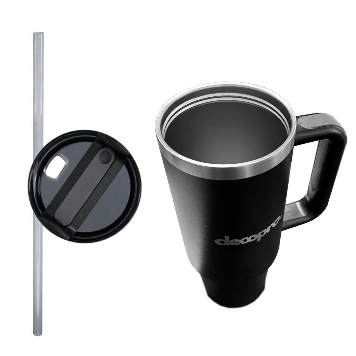Botella / Vaso Térmico Decopro 1.2 Litros con Asa y Bombilla - Acero Inoxidable