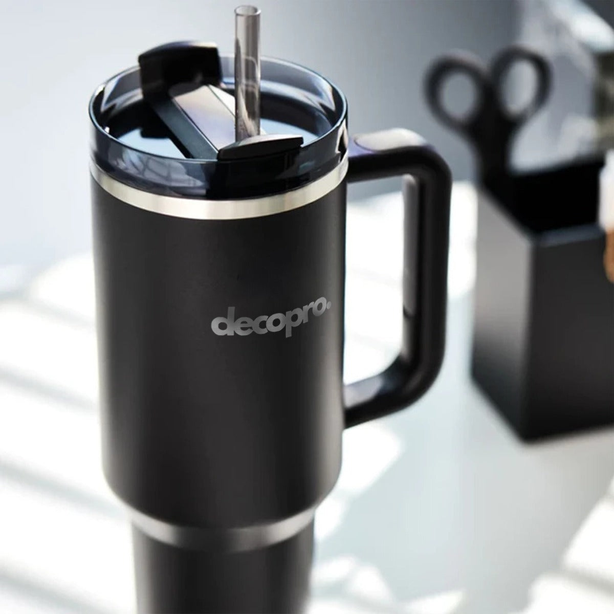 Botella / Vaso Térmico Decopro 1.2 Litros con Asa y Bombilla - Acero Inoxidable