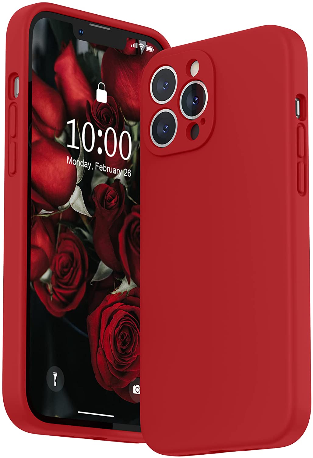 Funda de Silicona con Cuerda compatible para iPhone 14Pro Max( Negro, Rojo,  Rosa