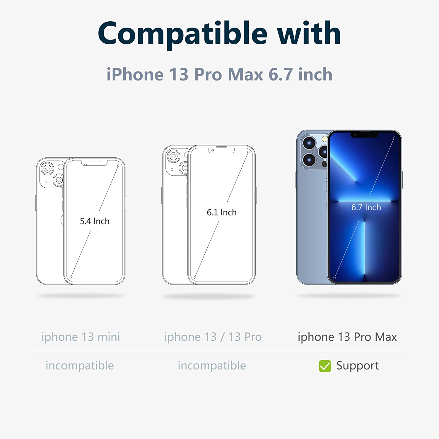 Vidrio Templado Antiespia Compatible iPhone 13 Pro Max 6.7