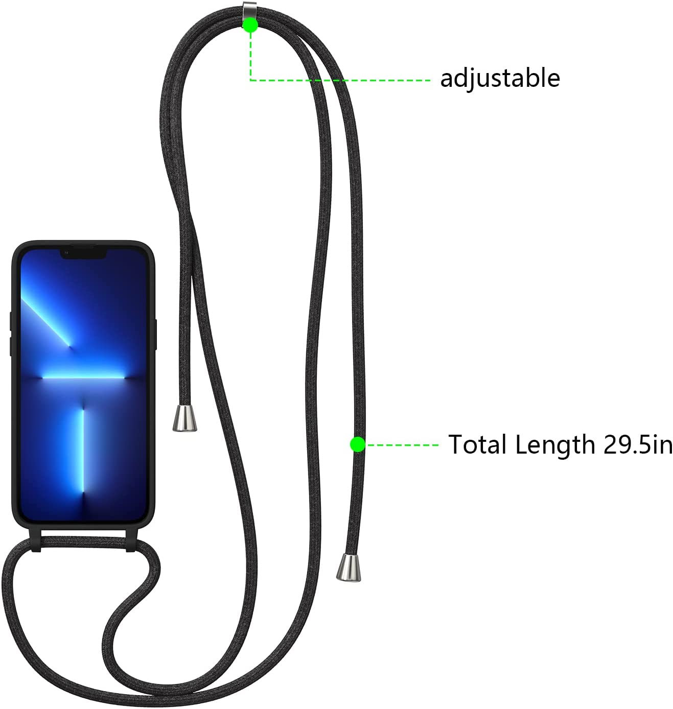 Carcasa interior terciopelo con cuerda para iPhone 13 Pro Max
