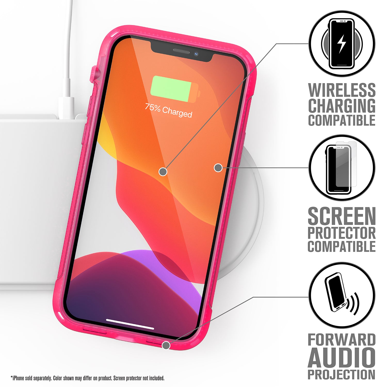 Carcasa Catalyst Vibe Series iPhone 12 / 12 Pro - Rosa Neon