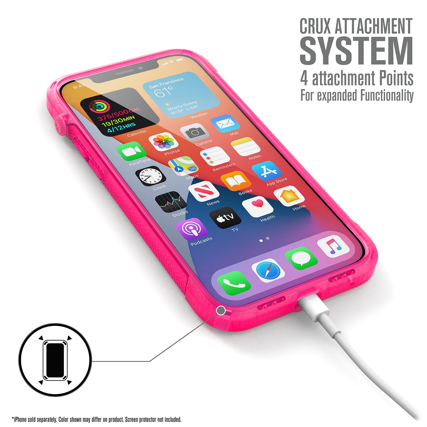 Carcasa Catalyst Vibe Series iPhone 12 / 12 Pro - Rosa Neon